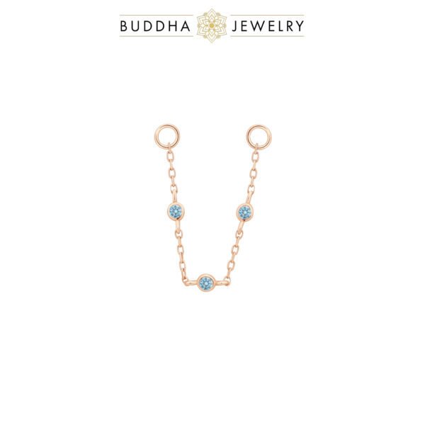 chaînette piercing topaze bleue or 14k
