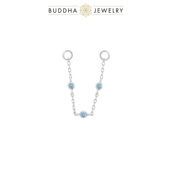 chaînette piercing topaze bleue or 14k