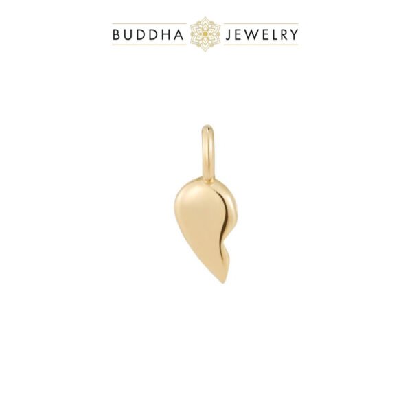 Pendentif Twin Flame en or blanc 14k, en forme de cœur fendu, signé Buddha Jewelry