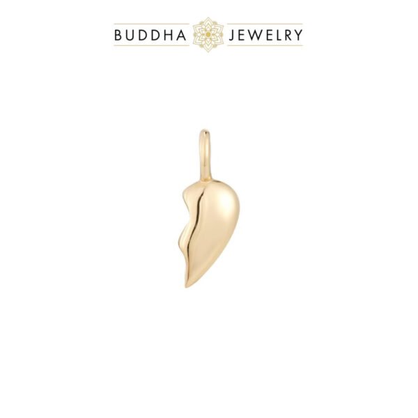 Pendentif Twin Flame en or blanc 14k, en forme de cœur fendu, signé Buddha Jewelry
