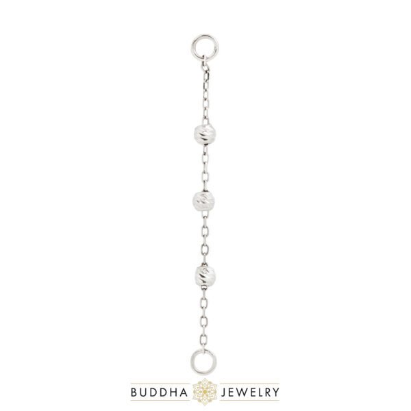 Chaînette piercing Cressida en or 14k avec 3 boules texturées