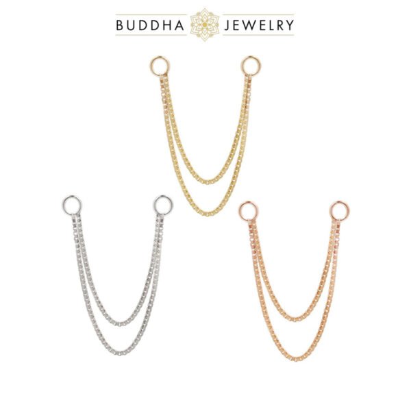 Chaînette piercing Double Box or 14k
