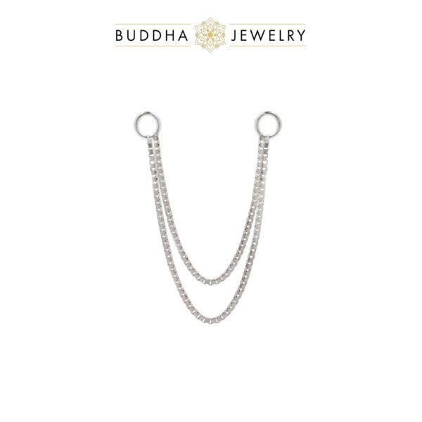 Chaînette piercing double box chain en or 14k – or jaune, or blanc, or rose