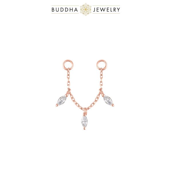 Chaînette piercing Lyric en or 14k avec oxydes de zirconium