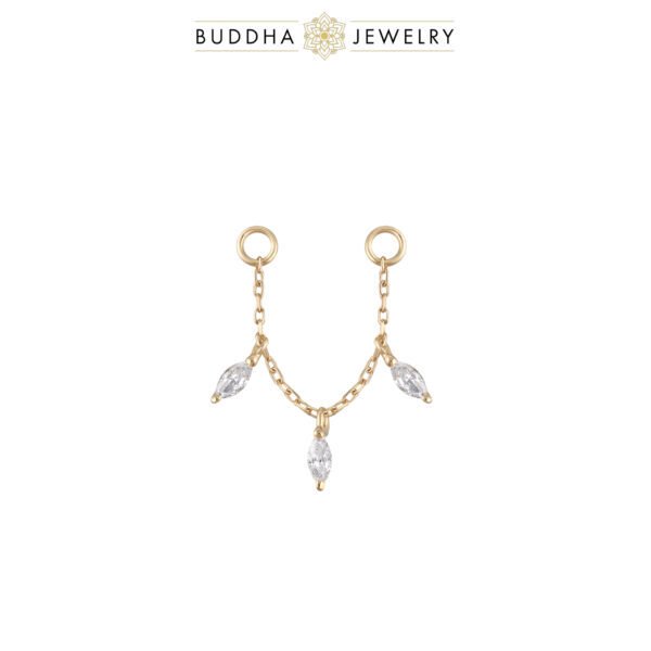 Chaînette piercing Lyric en or 14k avec oxydes de zirconium