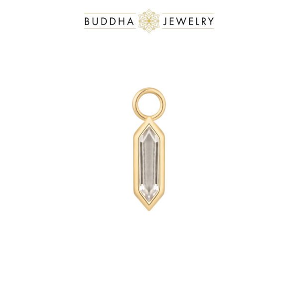 Pendentif piercing or 14k avec CZ baguette – modèle Theory en or jaune, blanc et rose