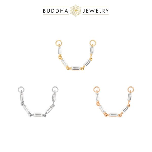 Chaînette piercing or 14k – WOW! CZ baguette