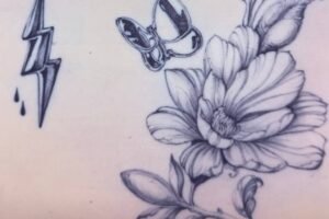 tattoo éclair et papillon et fleur tattoo éclair et papillon et fleur